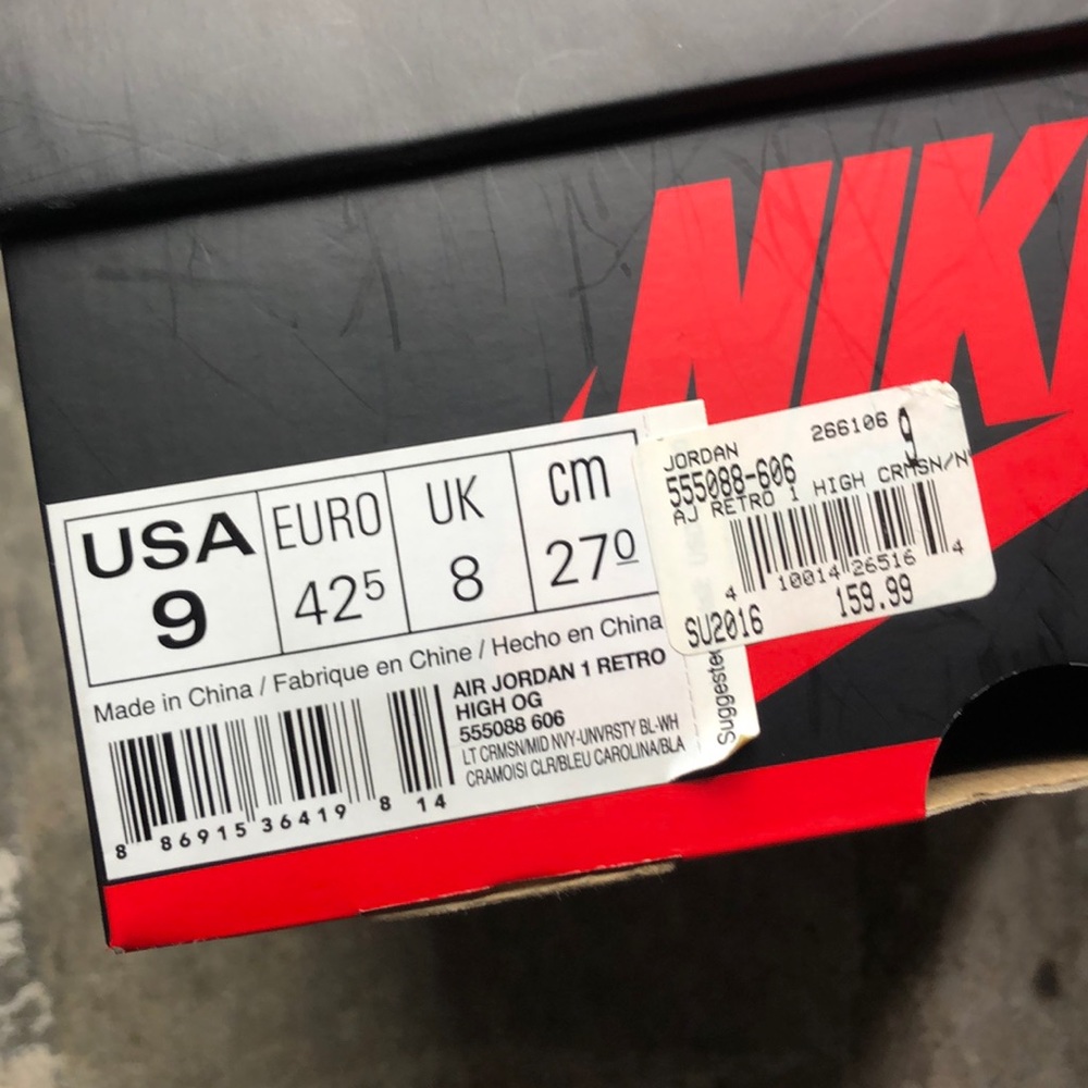 2016 JORDAN RETRO 1 LETTERMAN 9 (USED) - Picture 6 of 6